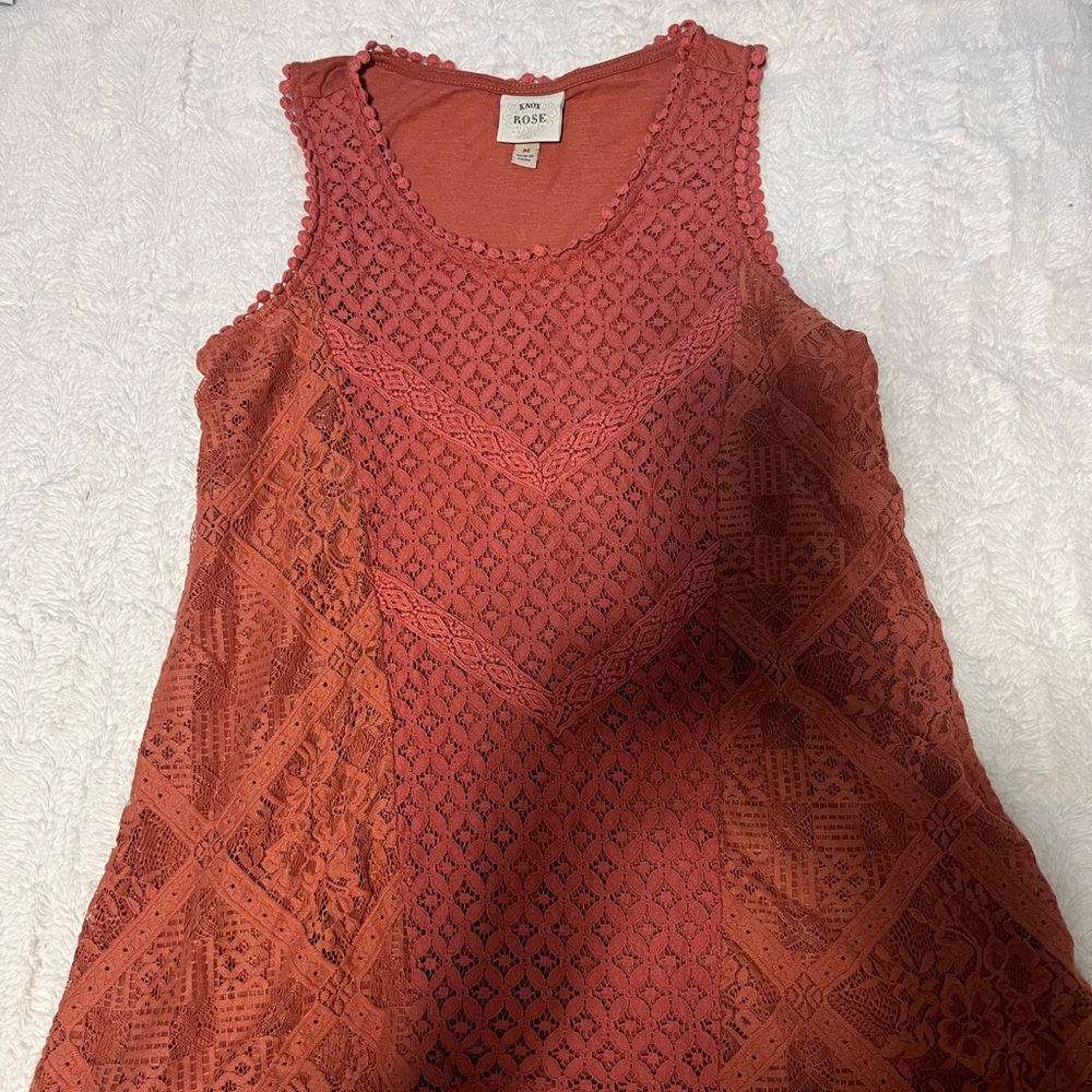Knox Rose Rust Lace Tank Top